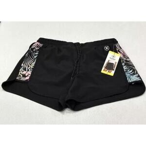 Hurley Women's Moisture Wicking Drawstring Shorts, Black , Size Small AF9